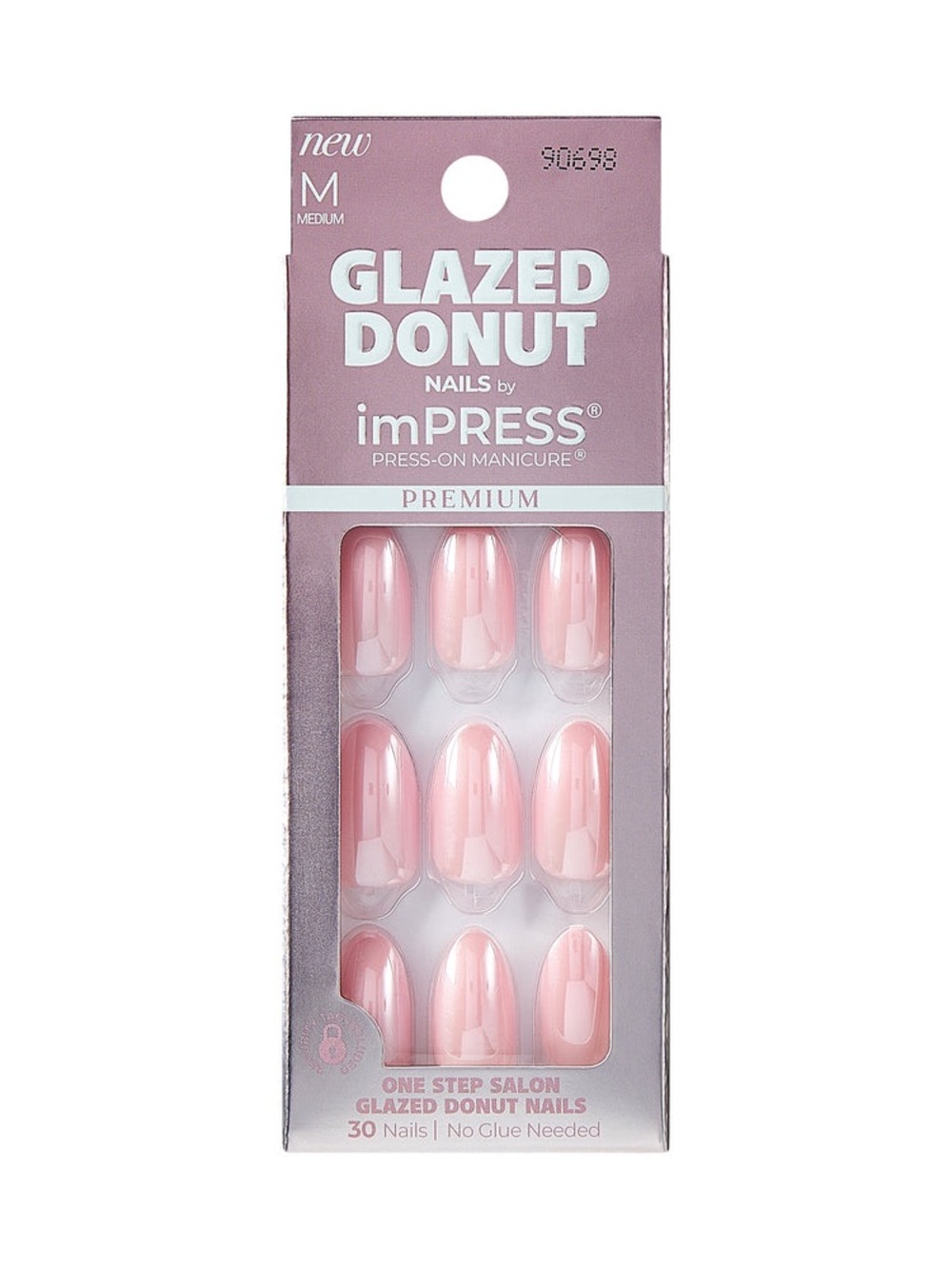 New KISS imPRESS Glazed Donut “Strawberry Glazed” Medium Press-On Nails